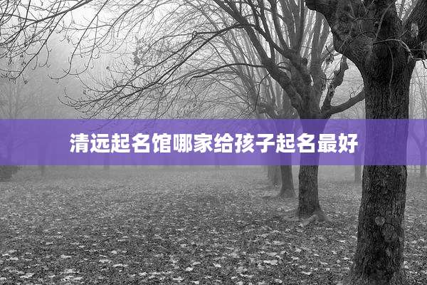 清远起名馆哪家给孩子起名最好