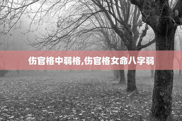 伤官格中弱格,伤官格女命八字弱
