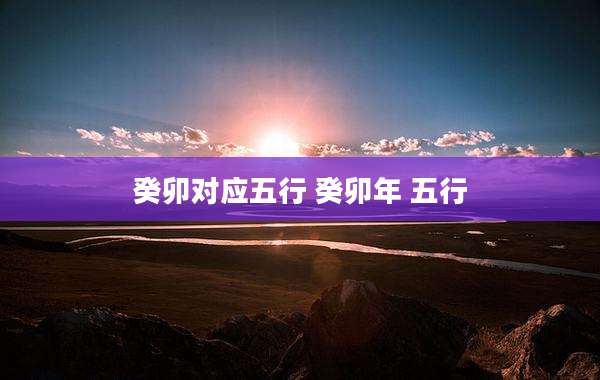 癸卯对应五行 癸卯年 五行
