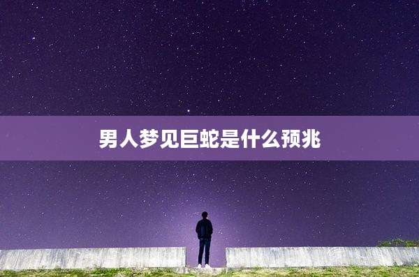 男人梦见巨蛇是什么预兆