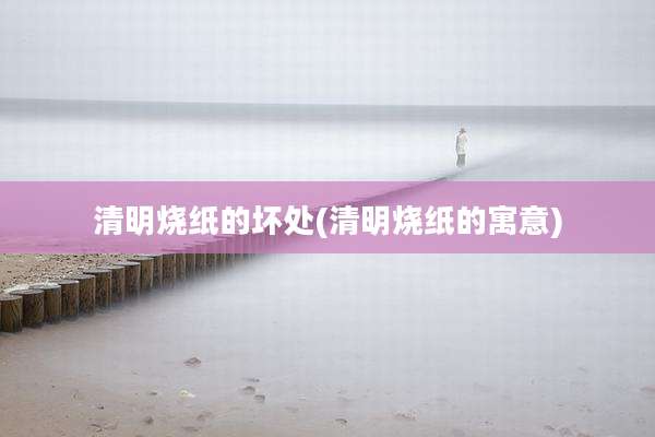 清明烧纸的坏处(清明烧纸的寓意)