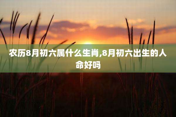 农历8月初六属什么生肖,8月初六出生的人命好吗