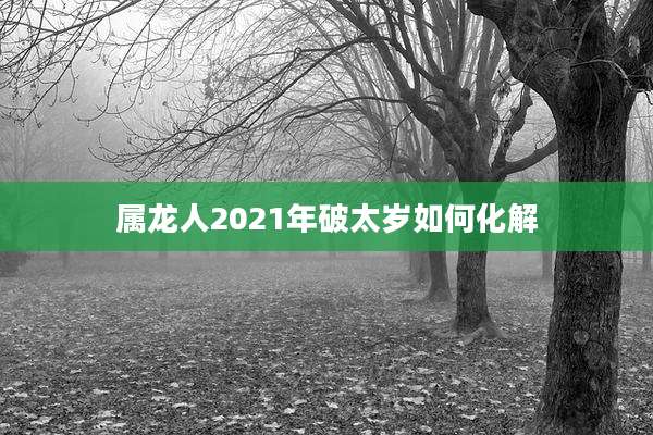 属龙人2021年破太岁如何化解