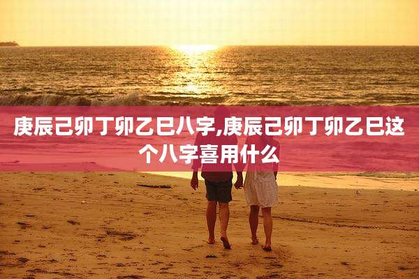 庚辰己卯丁卯乙巳八字,庚辰己卯丁卯乙巳这个八字喜用什么