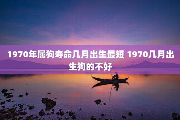1970年属狗寿命几月出生最短 1970几月出生狗的不好