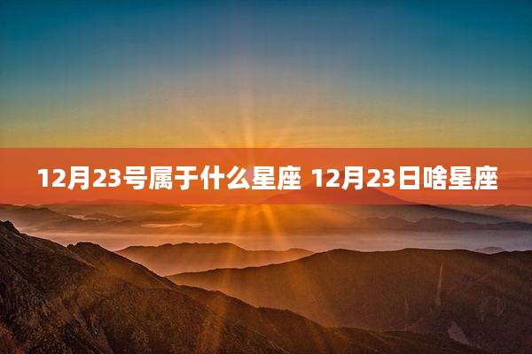12月23号属于什么星座 12月23日啥星座