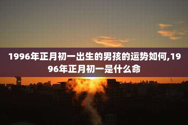 1996年正月初一出生的男孩的运势如何,1996年正月初一是什么命
