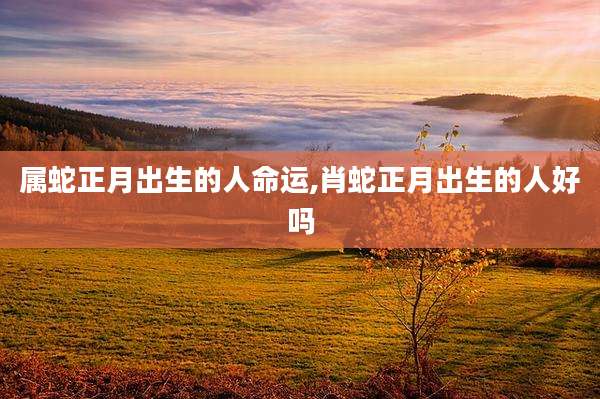 属蛇正月出生的人命运,肖蛇正月出生的人好吗