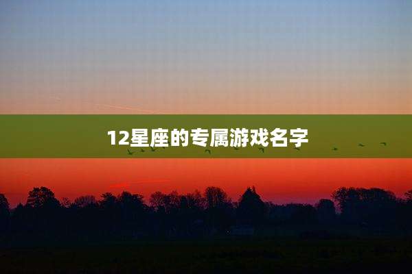 12星座的专属游戏名字