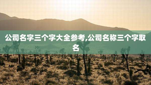 公司名字三个字大全参考,公司名称三个字取名