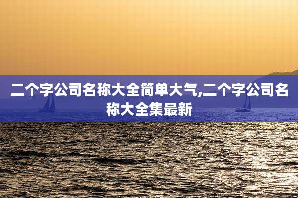 二个字公司名称大全简单大气,二个字公司名称大全集最新