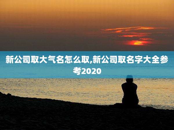 新公司取大气名怎么取,新公司取名字大全参考2020