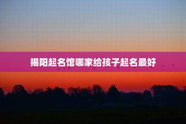 揭阳起名馆哪家给孩子起名最好