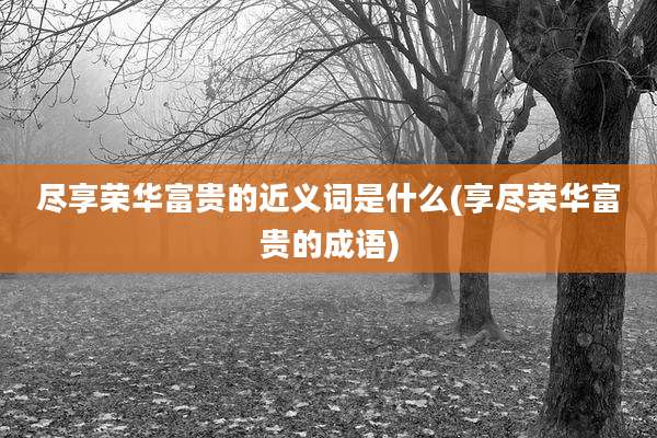 尽享荣华富贵的近义词是什么(享尽荣华富贵的成语)