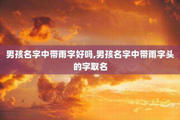 男孩名字中带雨字好吗,男孩名字中带雨字头的字取名