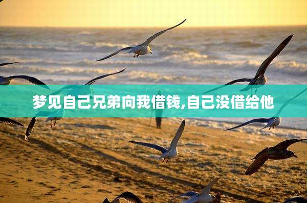 梦见自己兄弟向我借钱,自己没借给他