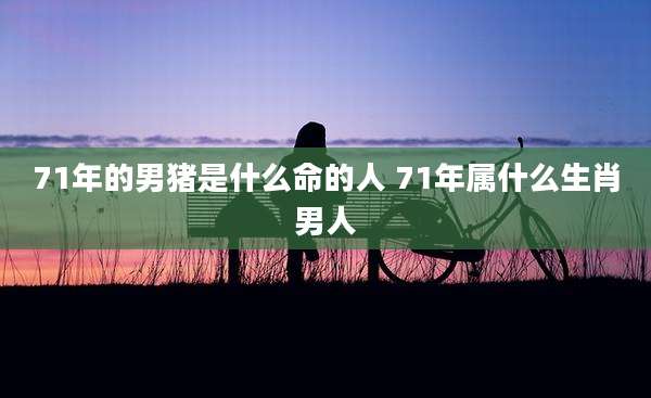 71年的男猪是什么命的人 71年属什么生肖男人
