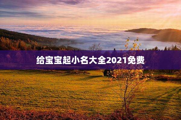 给宝宝起小名大全2021免费