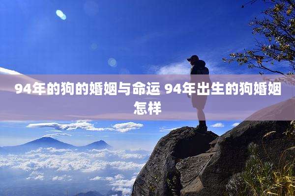 94年的狗的婚姻与命运 94年出生的狗婚姻怎样