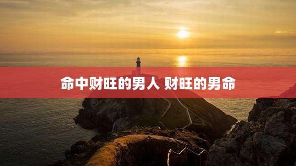 命中财旺的男人 财旺的男命