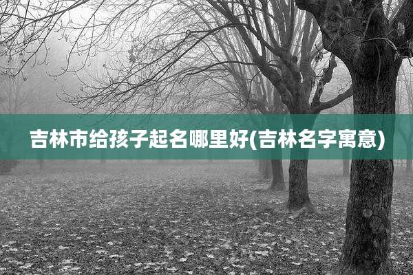 吉林市给孩子起名哪里好(吉林名字寓意)
