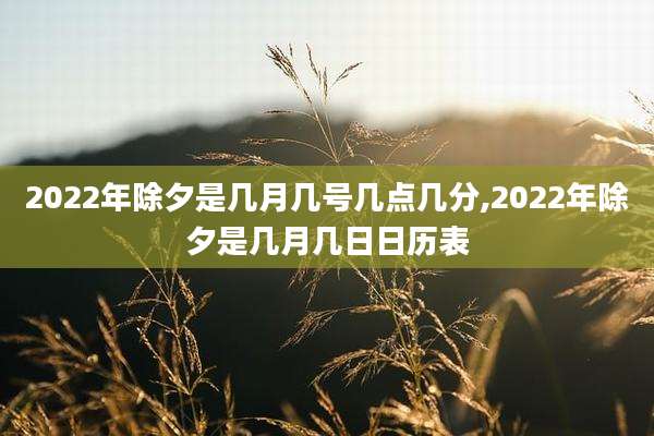 2022年除夕是几月几号几点几分,2022年除夕是几月几日日历表