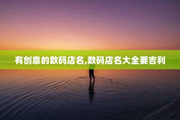 有创意的数码店名,数码店名大全要吉利