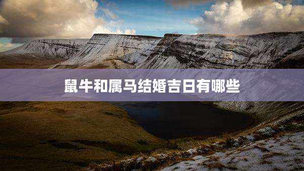 鼠牛和属马结婚吉日有哪些