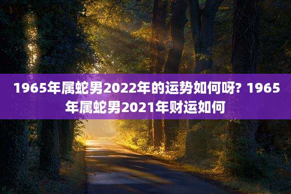 1965年属蛇男2022年的运势如何呀? 1965年属蛇男2021年财运如何