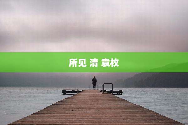 所见 清 袁枚