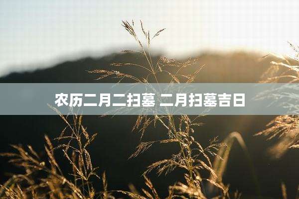 农历二月二扫墓 二月扫墓吉日