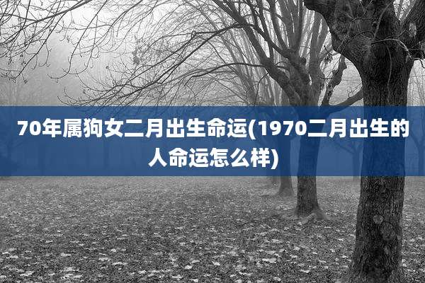 70年属狗女二月出生命运(1970二月出生的人命运怎么样)