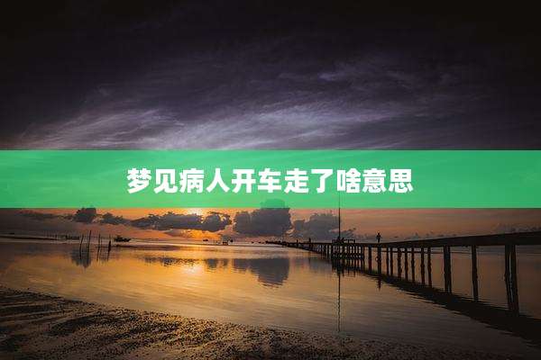 梦见病人开车走了啥意思