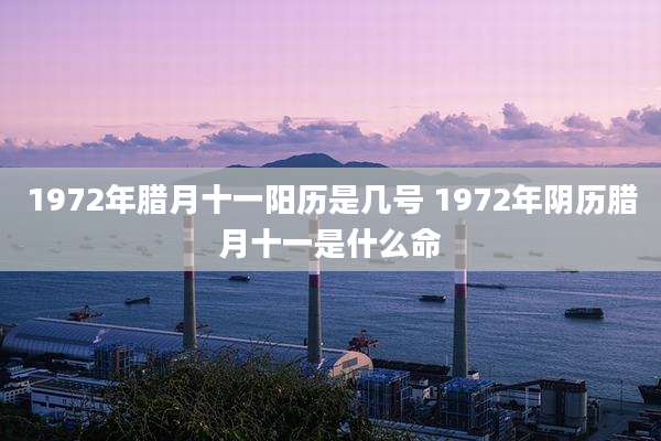 1972年腊月十一阳历是几号 1972年阴历腊月十一是什么命