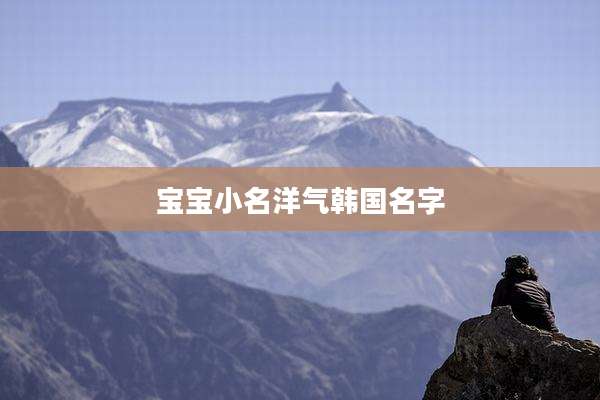 宝宝小名洋气韩国名字