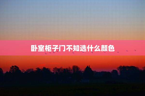 卧室柜子门不知选什么颜色