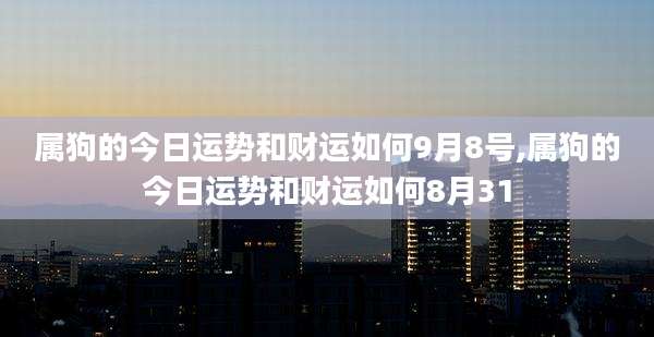 属狗的今日运势和财运如何9月8号,属狗的今日运势和财运如何8月31