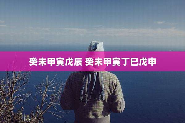 癸未甲寅戊辰 癸未甲寅丁巳戊申