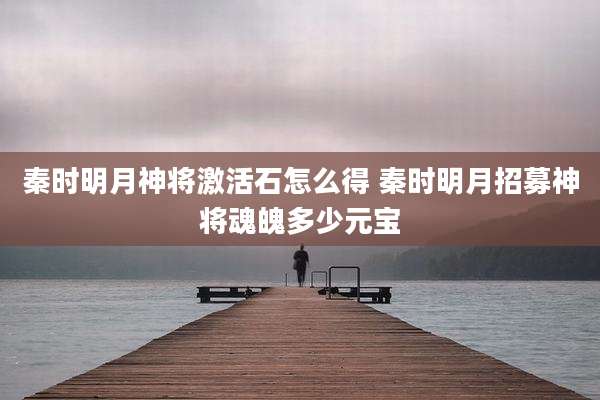 秦时明月神将激活石怎么得 秦时明月招募神将魂魄多少元宝