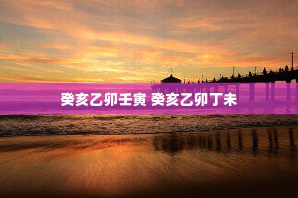 癸亥乙卯壬寅 癸亥乙卯丁未