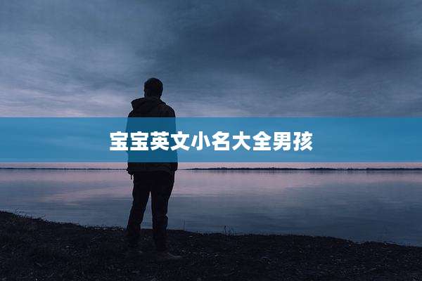 宝宝英文小名大全男孩