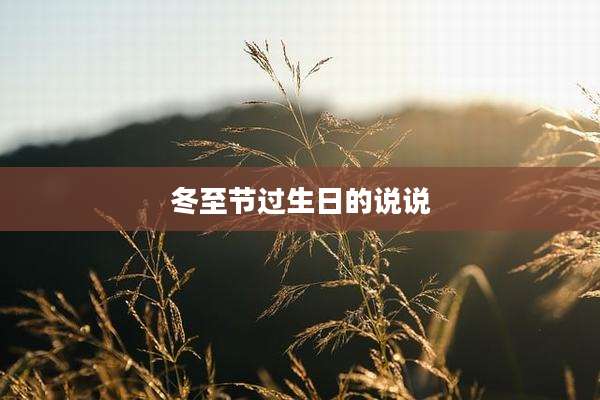 冬至节过生日的说说