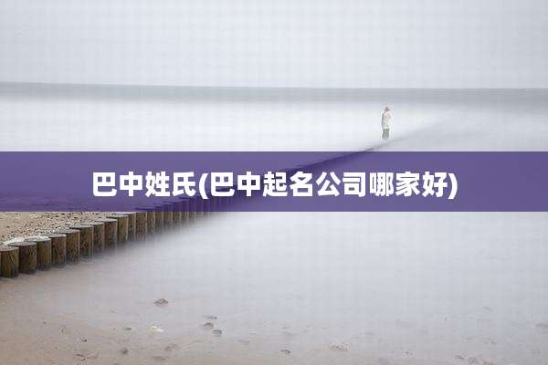 巴中姓氏(巴中起名公司哪家好)