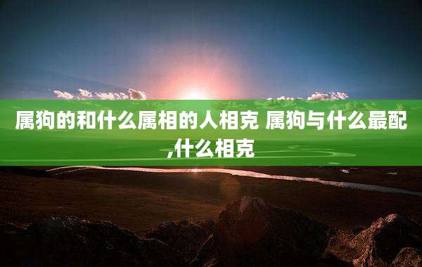 属狗的和什么属相的人相克 属狗与什么最配,什么相克