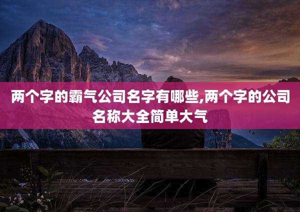 两个字的霸气公司名字有哪些,两个字的公司名称大全简单大气