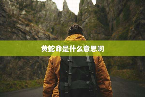 黄蛇命是什么意思啊