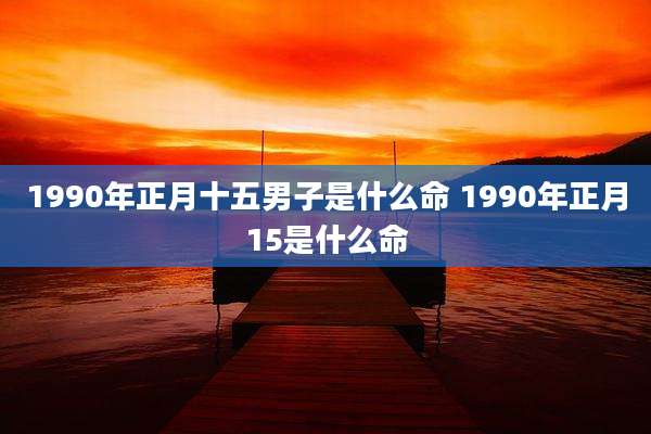 1990年正月十五男子是什么命 1990年正月15是什么命
