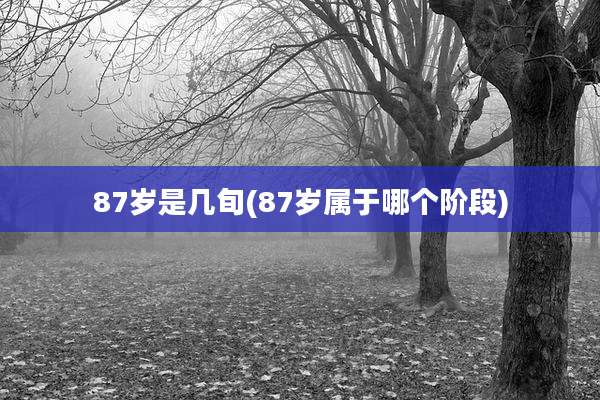 87岁是几旬(87岁属于哪个阶段)
