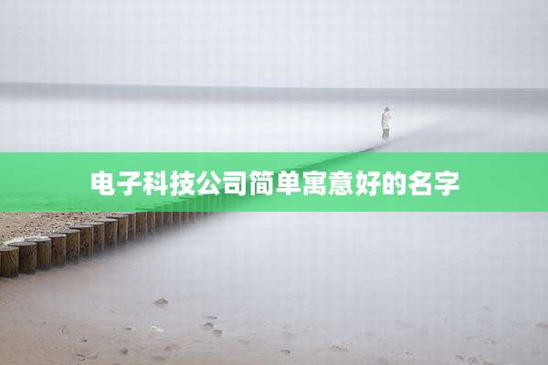 电子科技公司简单寓意好的名字