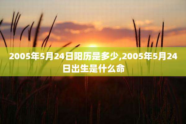 2005年5月24日阳历是多少,2005年5月24日出生是什么命